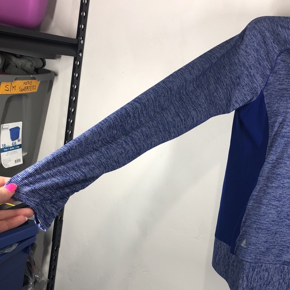 Adidas Blue Pullover Jacket Size Small - image 6